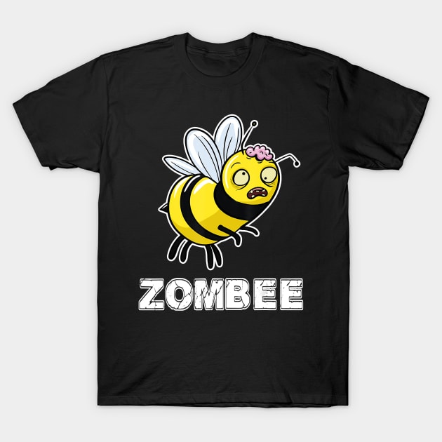 Funny Zombee Pun Gift Halloween Zombie Bee T-Shirt by JaydeMargulies